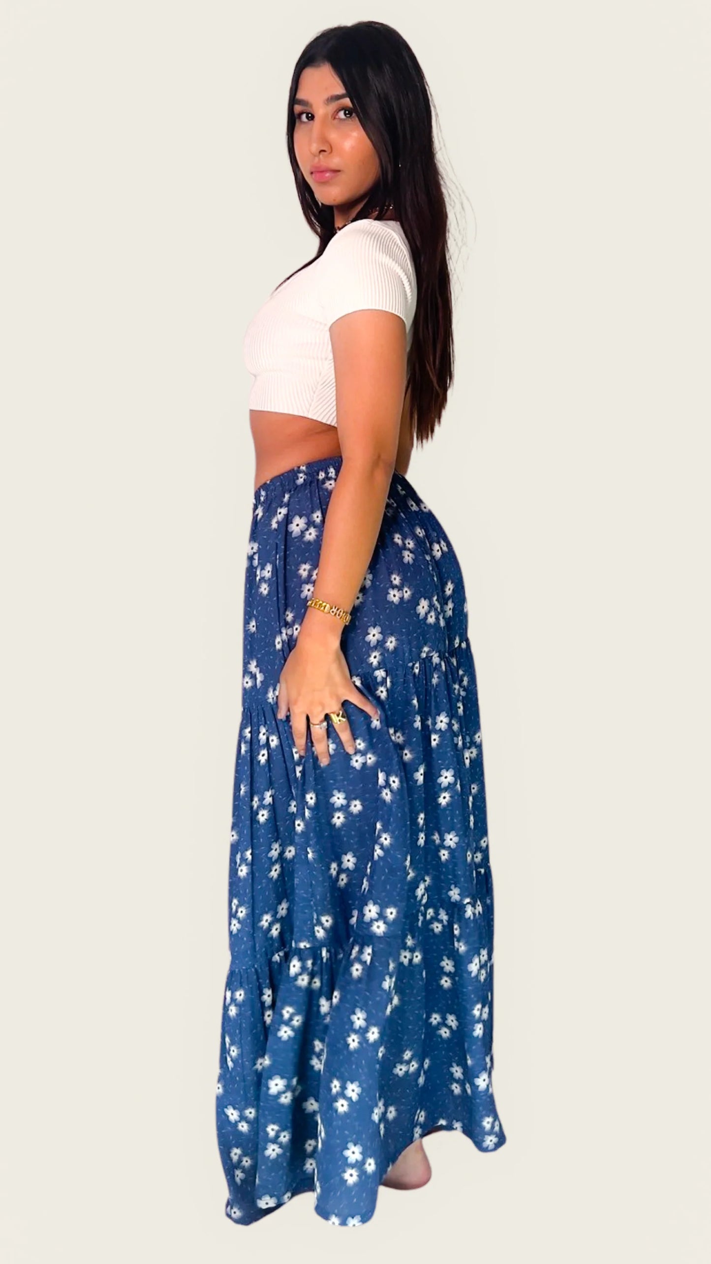 KHILE SKIRT BLUE FLORAL