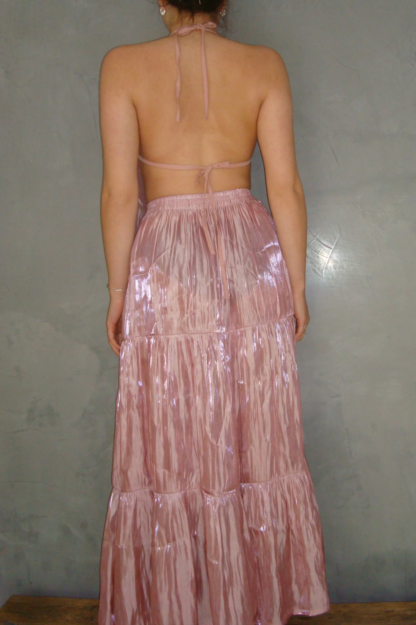 KHILE SKIRT BABY PINK SILK