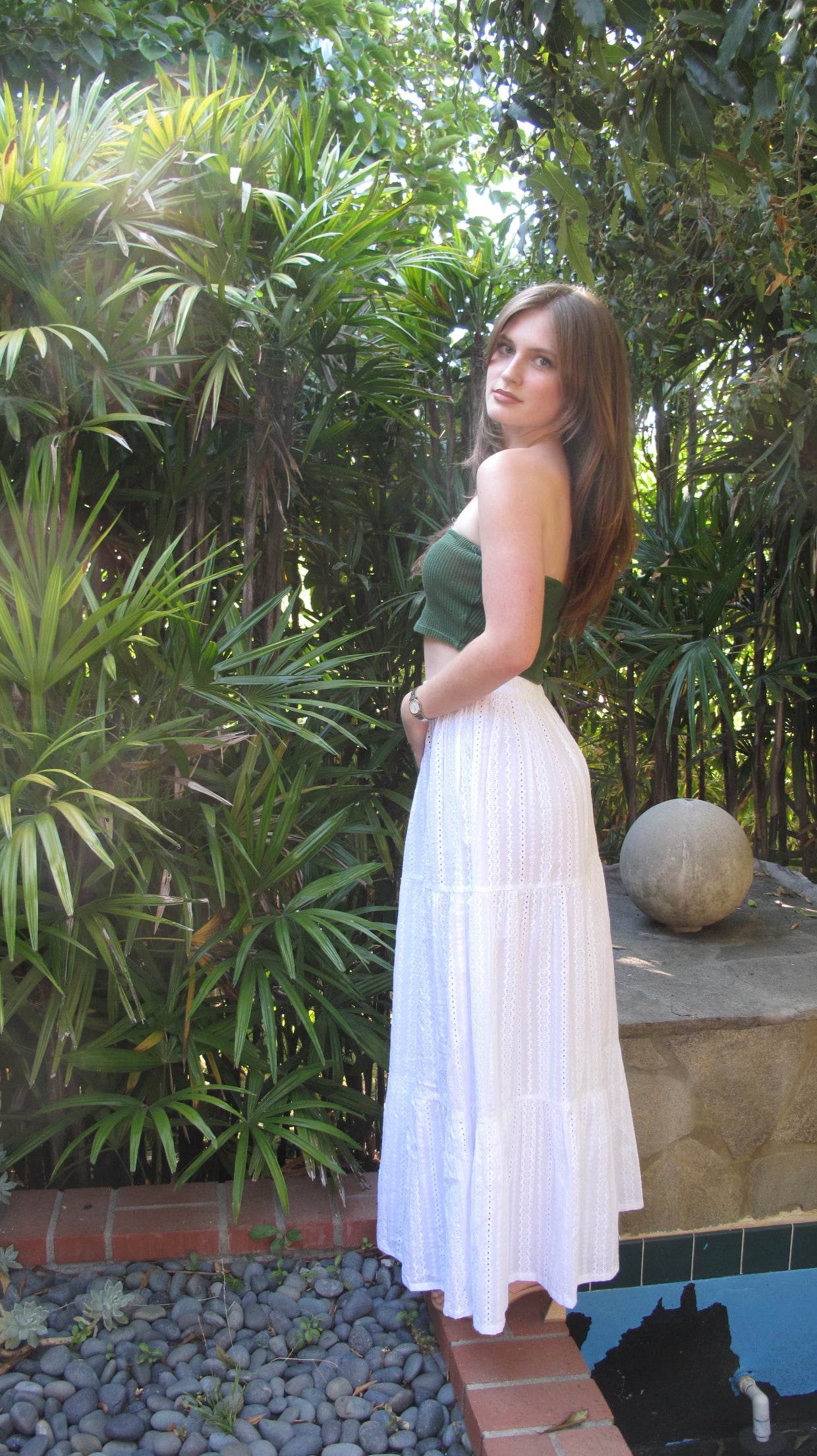 KHILE SKIRT - EYELET STRIPE