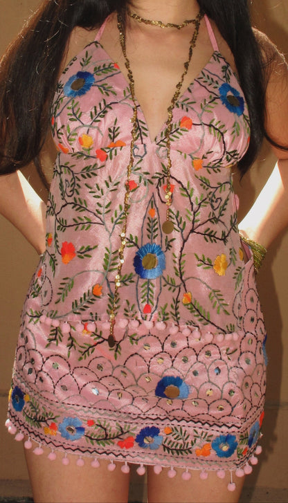 GOA TOP - BABY PINK EMBROIDERY