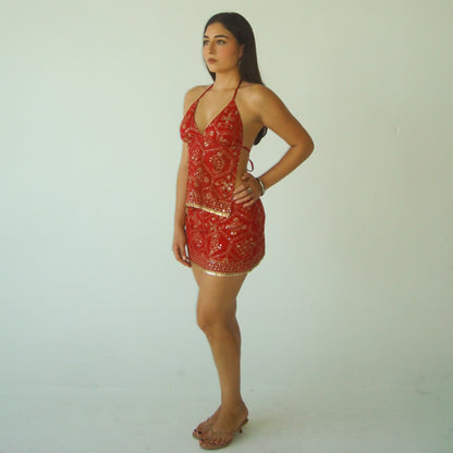 THE MINI IN RED CHIFFON