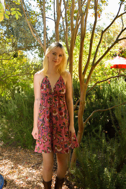 KALI MINI DRESS - PINK FLORAL