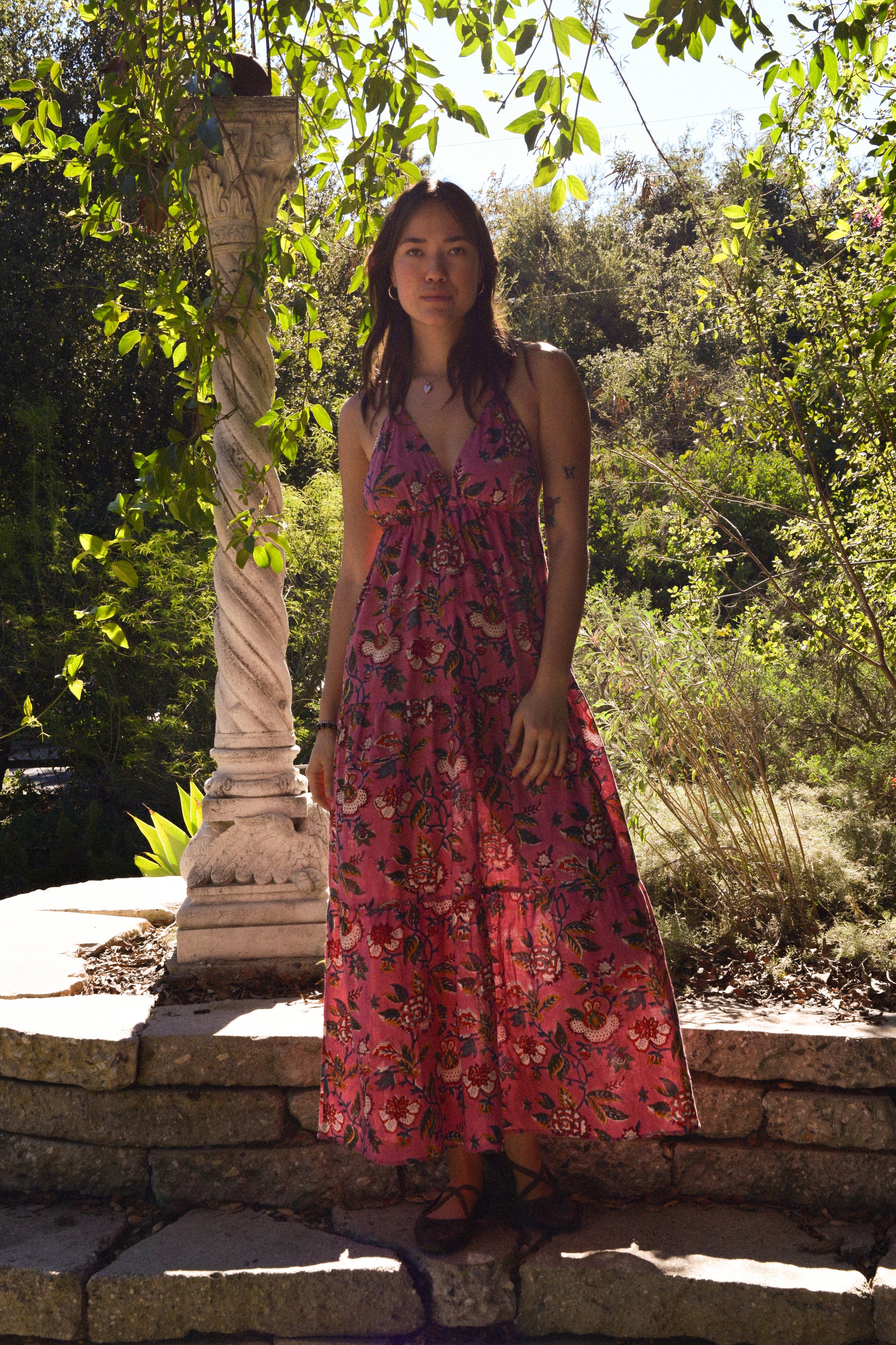 KALI MAXI DRESS - PINK FLORAL KALI MAXI DRESS - PINK FLORAL