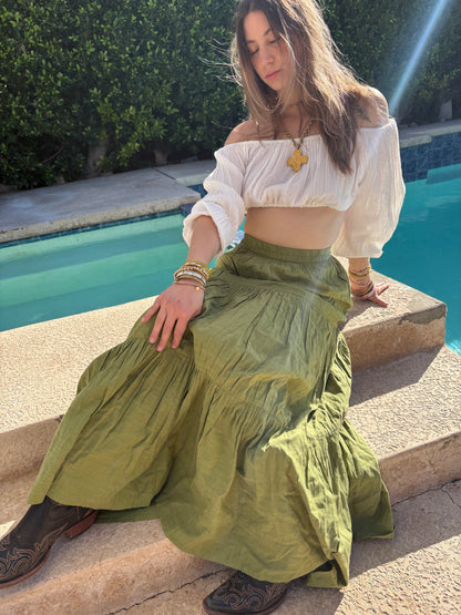 KHILE SKIRT - GARDEN GREEN