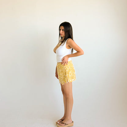 THE MINI IN YELLOW CUTWORK