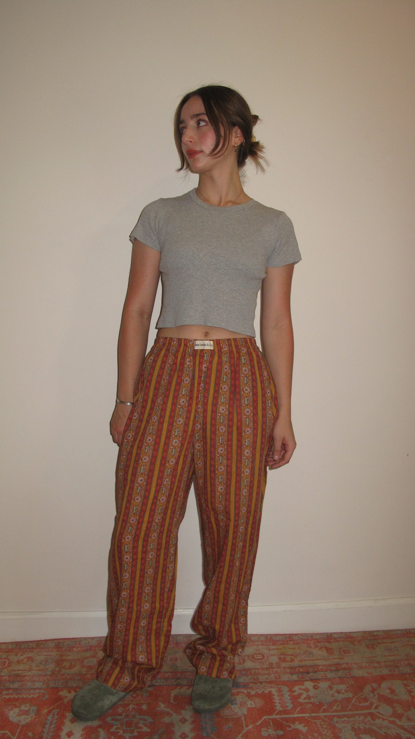 UNA PANTS - FLORAL STRIPES